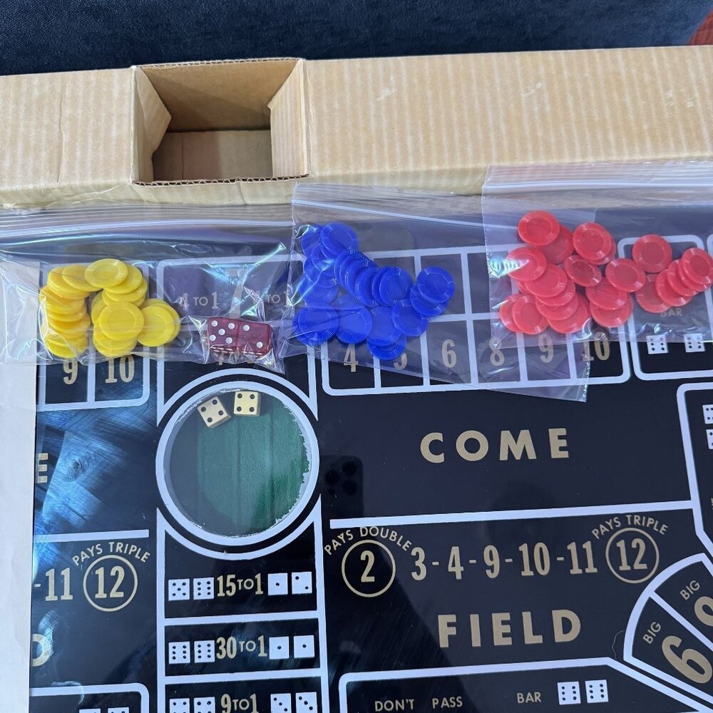 Vintage 1950s Cupaluck Mechanical Craps Dice Tabletop Game Complete Set Box - Picture 5 of 13